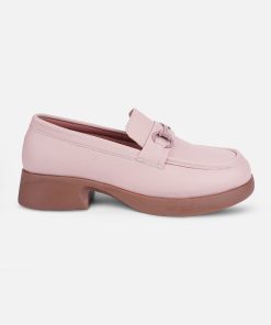 Women's Pink Block Heel Slip On (IU2004)