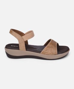 Women's Beige Slingback Strap Sandals (IU6001)