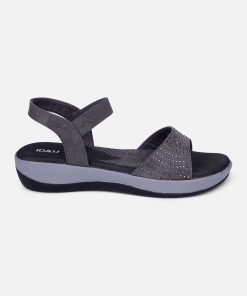 Women's Grey Slingback Strap Sandals (IU6001)