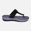 Women's Black Thong Sandals (IU6002)