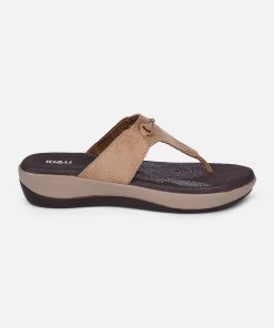 Women's Beige Thong Sandals (IU6003)