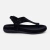 Women's Black Slingback Strap Sandals (IU6012)