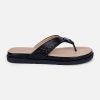 Women's Black Thong Sandals (IU6014)