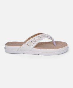 Women's White Thong Sandals (IU6014)
